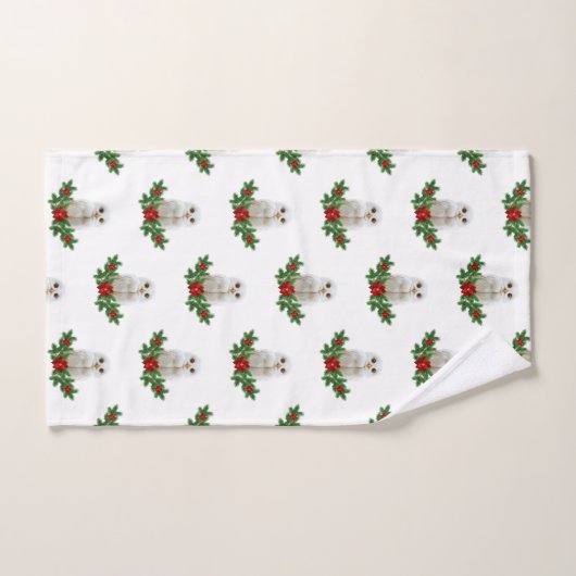White Snow Christmas Owl Bad Handdoek (Handdoek)
