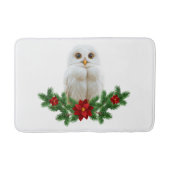 White Snow Christmas Owl Badmat (Voorkant)
