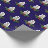 White Snow Christmas Owl Cadeaupapier (Hoek)