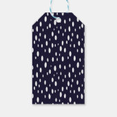 White Snow Dot Pattern Satin Cadeaulabel (Achterkant)