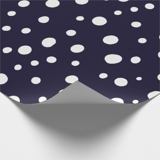 White Snow Dot Pattern Satin Cadeaupapier (Hoek)
