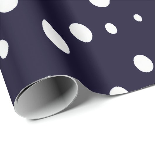 White Snow Dot Pattern Satin Cadeaupapier (Rol Hoek)