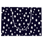 White Snow Dot Pattern Satin Groot Cadeauzakje (Achterkant)