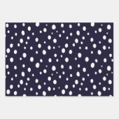 White Snow Dot Pattern Satin Inpakpapier Vel (Voorkant 3)