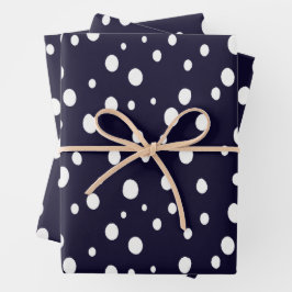 White Snow Dot Pattern Satin Inpakpapier Vel