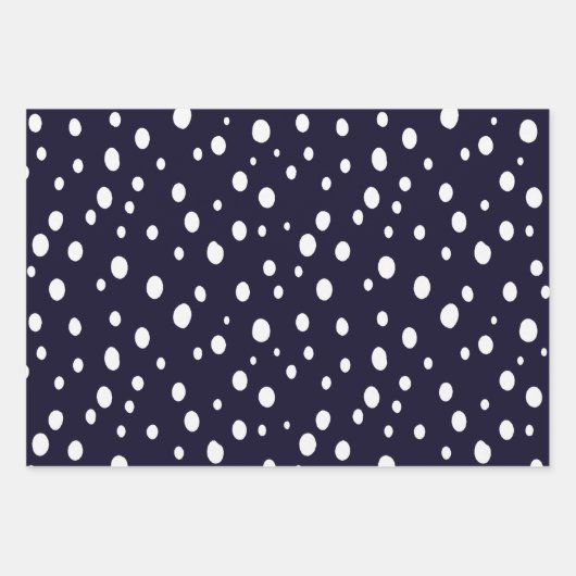 White Snow Dot Pattern Satin Inpakpapier Vel (Voorkant)