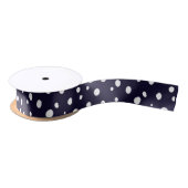 White Snow Dot Pattern Satin Satijnen Lint (Spoel)
