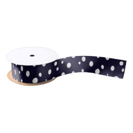 White Snow Dot Pattern Satin Satijnen Lint