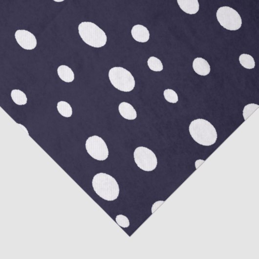 White Snow Dot Pattern Satin Tissuepapier (Detail)