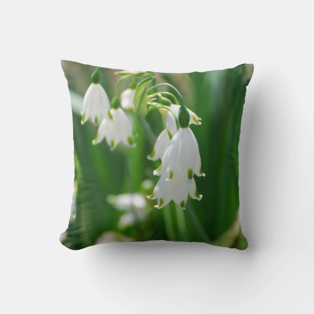 White Snow Drop Lilies Kussen (Voorkant)