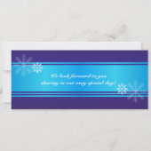 White Snow Flakes Boarding Pass Uitnodiging voor b (Achterkant)