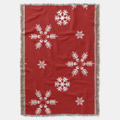 White Snow Flakes Red Background Pattern kerst Deken (Voorkant Verticaal)