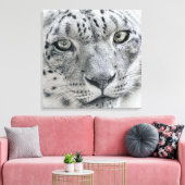 White Snow Leopard Natuur Foto Canvas Afdruk (Insitu (Woonkamer))