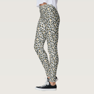 White Snow Leopard Print Leggings