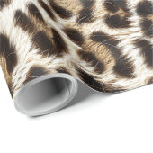 White Snow Leopard Print Safari Party ID1157 Cadeaupapier (Rol Hoek)