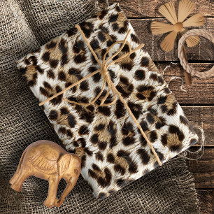 White Snow Leopard Print Safari Party ID1157 Cadeaupapier