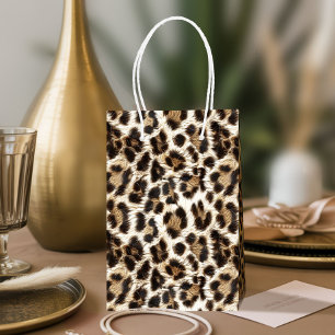 White Snow Leopard Print Safari Party ID1157 Medium Cadeauzakje