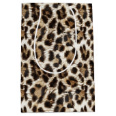 White Snow Leopard Print Safari Party ID1157 Medium Cadeauzakje (Voorkant)