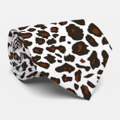 White Snow Leopard Print Stropdas (Opgerold)