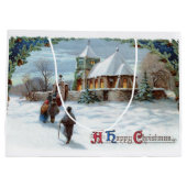  White Snow Village Holiday Kerstmis Groot Cadeauzakje (Achterkant)