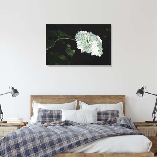 White Snowball Hydrangea - Annabelle Canvas Afdruk (Insitu (Slaapkamer))