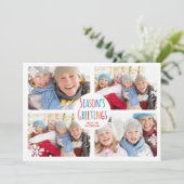White Snowfall Merry kerstfoto Collage Card Feestdagenkaart (Staand voorkant)