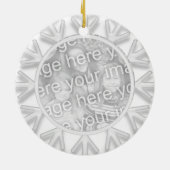 White Snowflake Afstuderen Foto Keramisch Ornament (Achterkant)