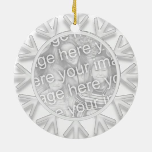 White Snowflake Afstuderen Foto Keramisch Ornament (Achterkant)