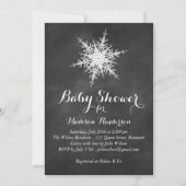 White Snowflake Baby shower Invite op krijt Kaart (Voorkant)