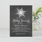 White Snowflake Baby shower Invite op krijt Kaart (Staand voorkant)