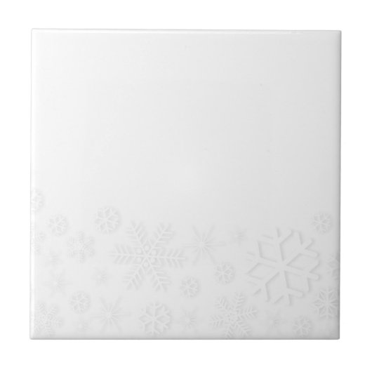 White Snowflake Background Tegeltje (Voorkant)