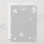 White Snowflake Border Foto Gray Flat Kaart (Achterkant)