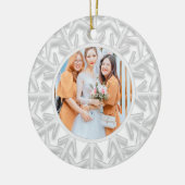 White Snowflake Bridesmaid Keramisch Ornament (Links)