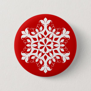 White Snowflake Button