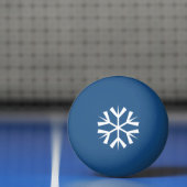 White Snowflake Design on Blue Pingpongbal (Net)