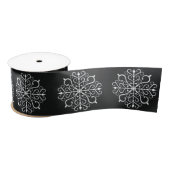 White Snowflake Design Ribbon Satijnen Lint (Spoel)