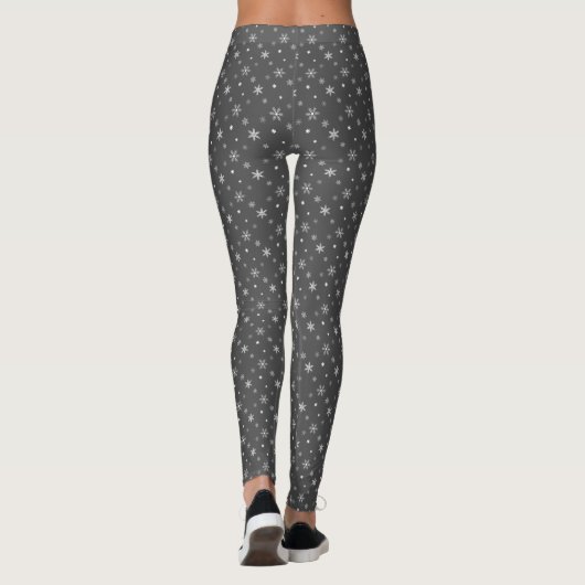 White Snowflake Eenvoudig ontwerp Leggings (Achterkant)
