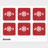White Snowflake Flower Stippen Joy kerstfeestdag Vierkante Sticker (Vel)