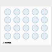  White Snowflake (Frost Blue)  Ronde Sticker (Vel)