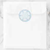  White Snowflake (Frost Blue)  Ronde Sticker (Tas)