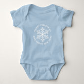 White Snowflake Holiday Baby Bodysuit (Voorkant)
