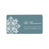 White Snowflake Holiday Retouradres Etiket (Voorkant)