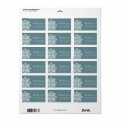 White Snowflake Holiday Retouradres Etiket (Full Sheet)