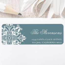 White Snowflake Holiday Retouradres Etiket