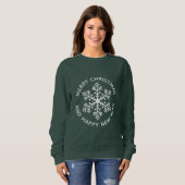 White Snowflake Holiday Sweatshirt (Voorkant volledig)