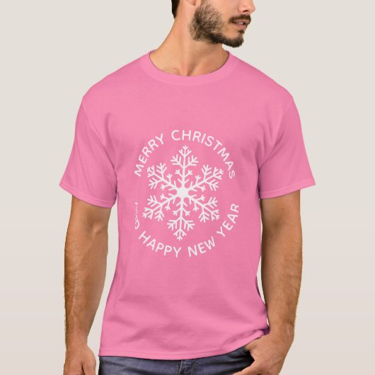 White Snowflake Holiday T-Shirt (Voorkant)
