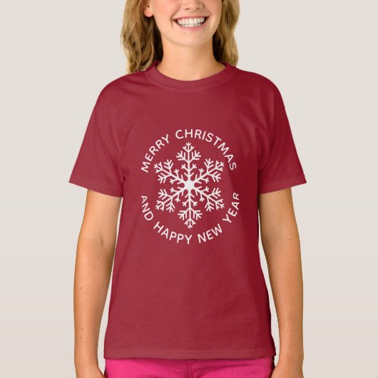 White Snowflake Holiday T-Shirt (Child) (Voorkant)