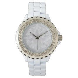 White Snowflake Horloge