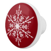 White Snowflake Keramische Knop (Rechts)