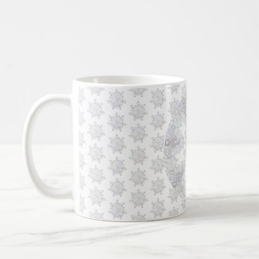 White Snowflake Koffiemok (Links)